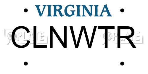 CLNWTR Virginia License Plate
