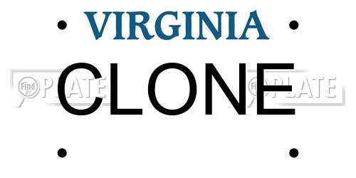 CLONE Virginia License Plate