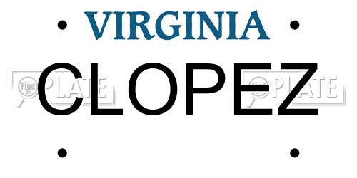 CLOPEZ Virginia License Plate