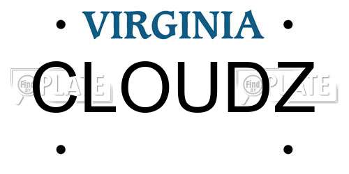 CLOUDZ Virginia License Plate