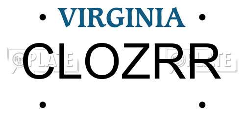 CLOZRR Virginia License Plate