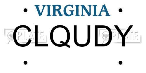 CLQUDY Virginia License Plate