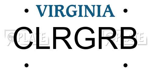 CLRGRB Virginia License Plate