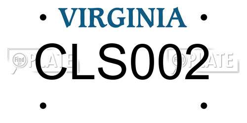 CLS002 Virginia License Plate