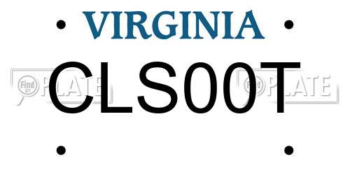 CLS00T Virginia License Plate