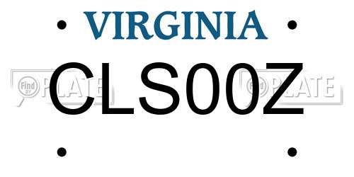 CLS00Z Virginia License Plate
