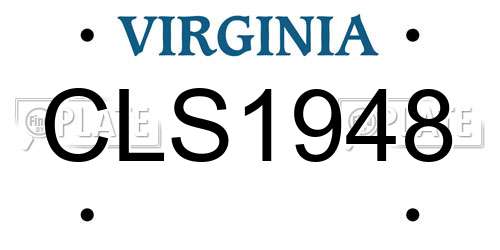CLS1948 Virginia License Plate