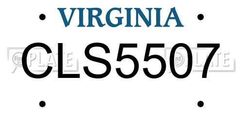 CLS5507 Virginia License Plate
