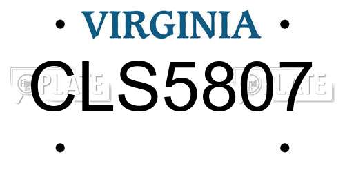 CLS5807 Virginia License Plate