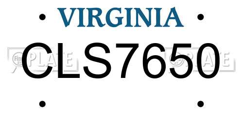 CLS7650 Virginia License Plate