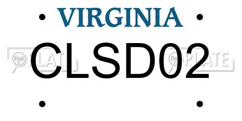 CLSD02 Virginia License Plate