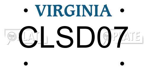CLSD07 Virginia License Plate