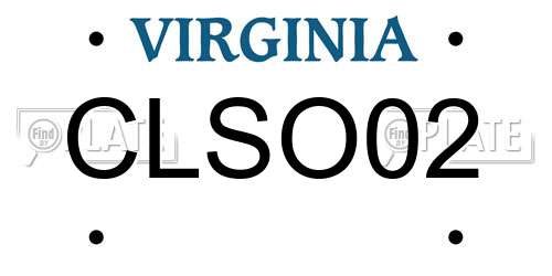 CLSO02 Virginia License Plate