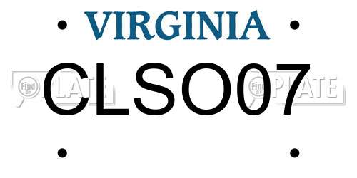 CLSO07 Virginia License Plate