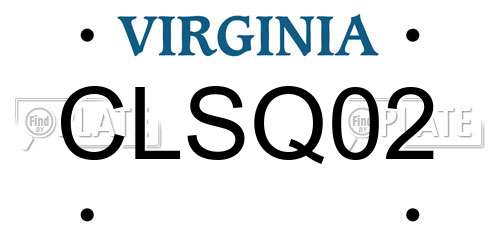 CLSQ02 Virginia License Plate