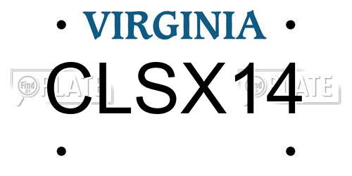 CLSX14 Virginia License Plate