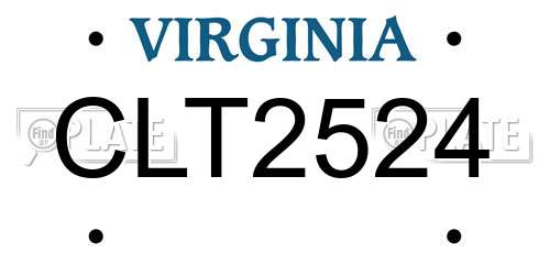 CLT2524 Virginia License Plate