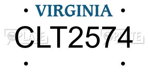 CLT2574 Virginia License Plate