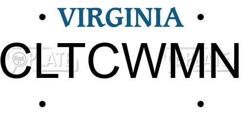 CLTCWMN Virginia License Plate