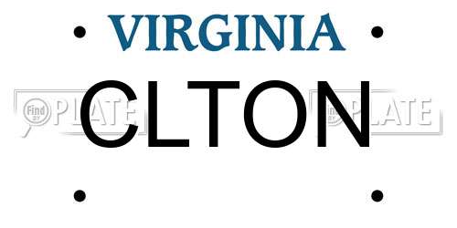 CLTON Virginia License Plate