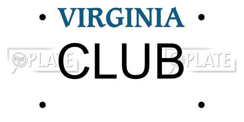 CLUB Virginia License Plate