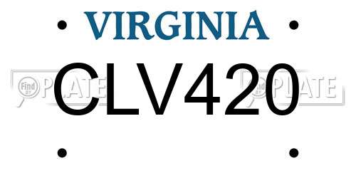 CLV420 Virginia License Plate