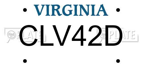 CLV42D Virginia License Plate