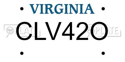 CLV42O Virginia License Plate
