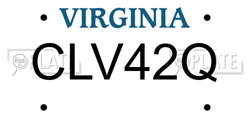 CLV42Q Virginia License Plate