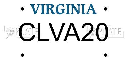 CLVA20 Virginia License Plate