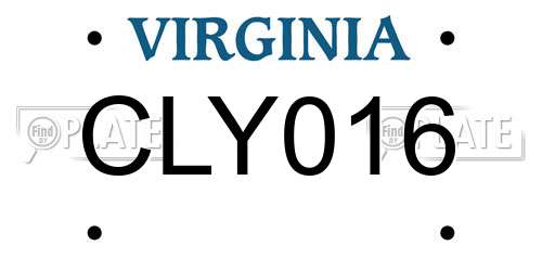 CLY016 Virginia License Plate