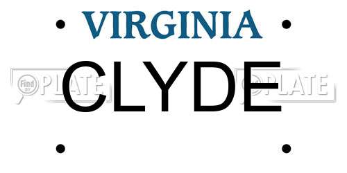 CLYDE Virginia License Plate
