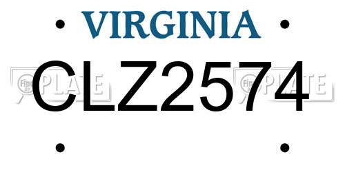 CLZ2574 Virginia License Plate