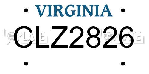 CLZ2826 Virginia License Plate