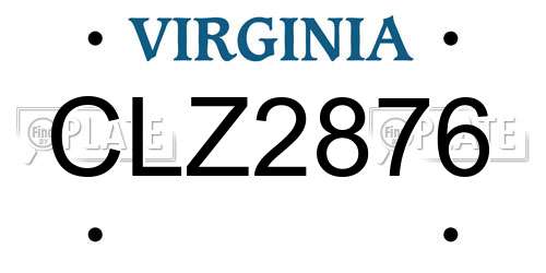 CLZ2876 Virginia License Plate