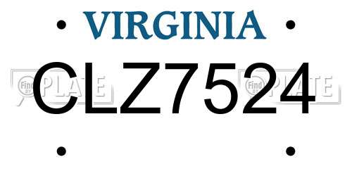CLZ7524 Virginia License Plate