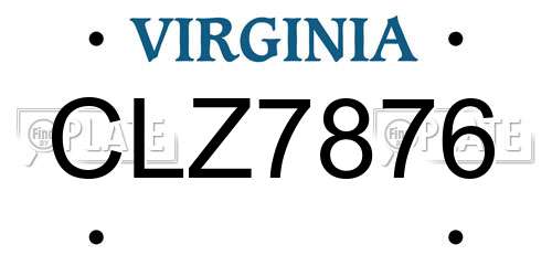 CLZ7876 Virginia License Plate