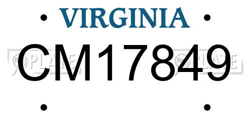 CM17849 Virginia License Plate