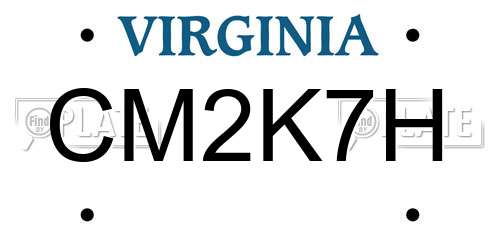 CM2K7H Virginia License Plate