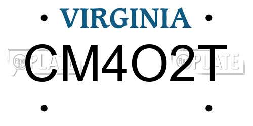 CM4O2T Virginia License Plate