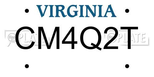 CM4Q2T Virginia License Plate