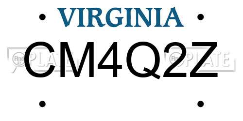CM4Q2Z Virginia License Plate
