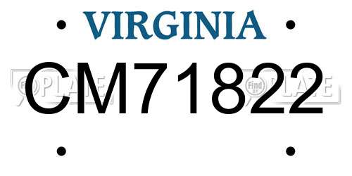 CM71822 Virginia License Plate