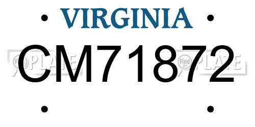 CM71872 Virginia License Plate