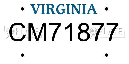 CM71877 Virginia License Plate