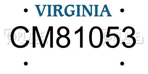 CM81053 Virginia License Plate
