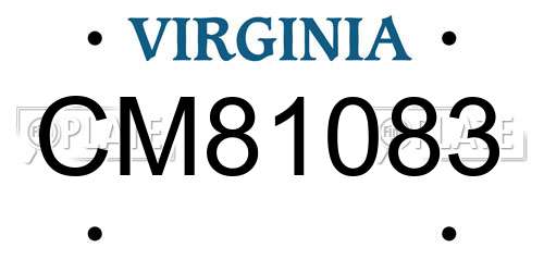 CM81083 Virginia License Plate