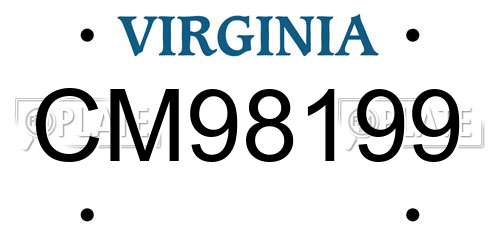 CM98199 Virginia License Plate