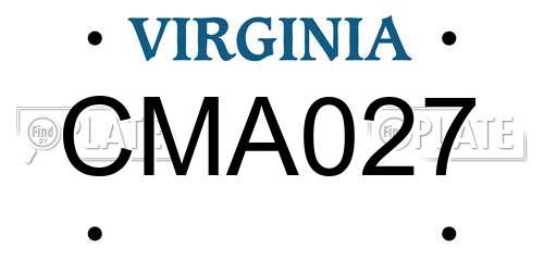 CMA027 Virginia License Plate