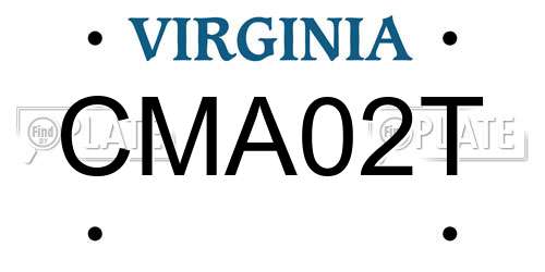 CMA02T Virginia License Plate
